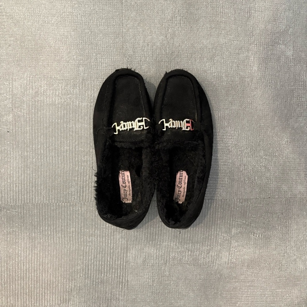 Juicy Couture Black Suede Slippers 7